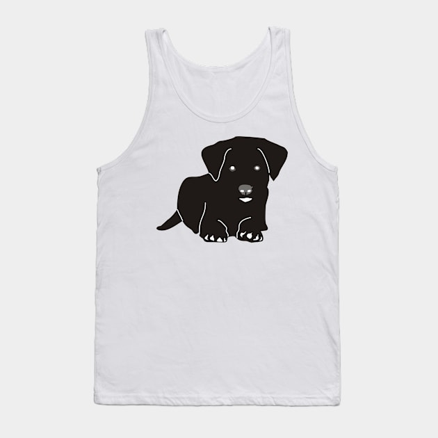 Dog Line Art Drawing Tank Top by Alex